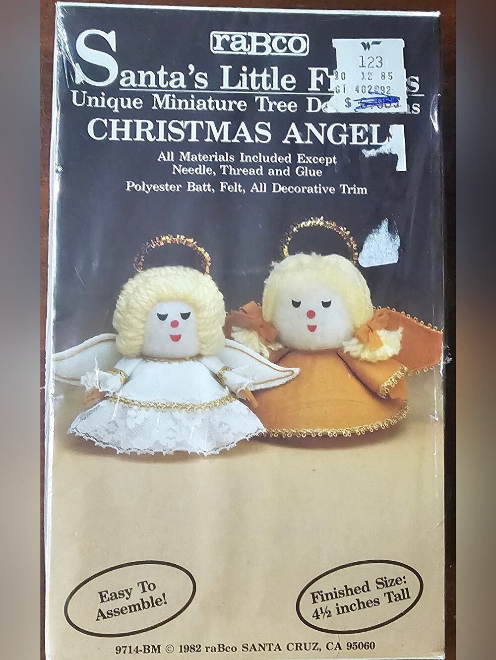 Vintage 1982 raBco "Santa's Little Friend" Unique Miniature Tree Deco Christmas
